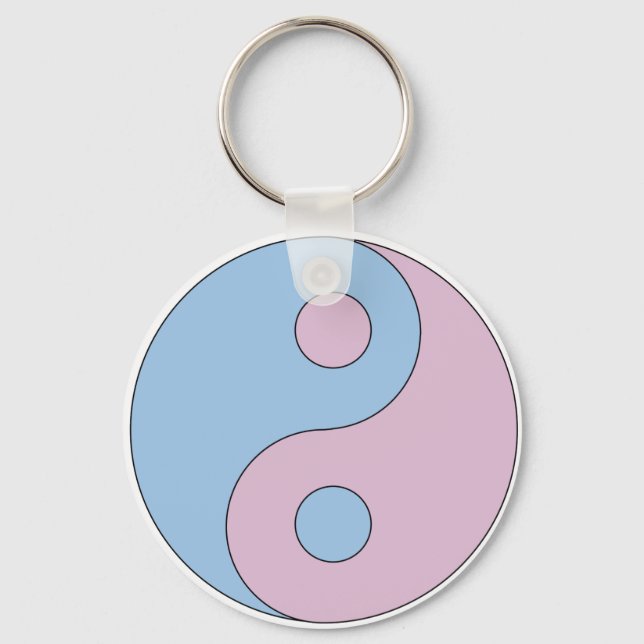 Transgender Yin Yang Symbol Keychain (Front)