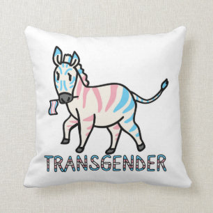 Transgender Zebra Throw Pillow