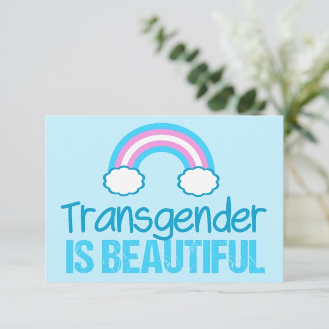 Transgenre est une belle carte de drapeau Trans Ra (Debout devant)