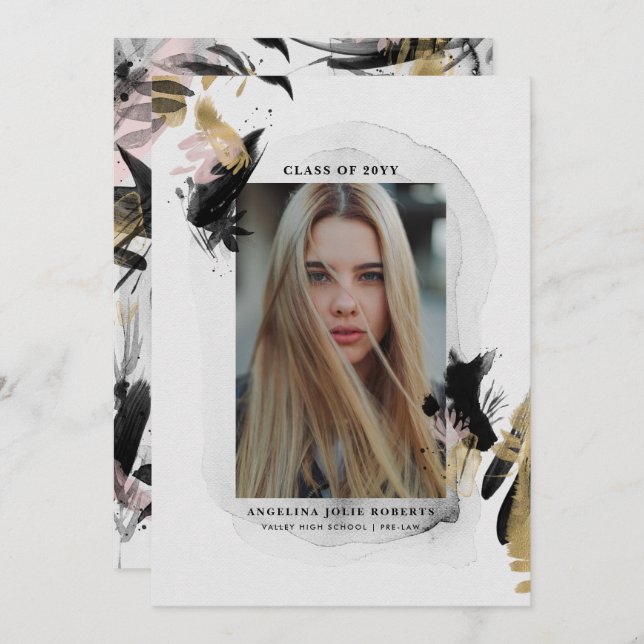 Transience 1 Photo Graduation Invitation (Front/Back)