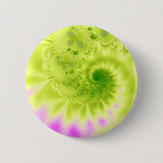 Transience · Fractal Art · Green & Pink 2 Inch Round Button
