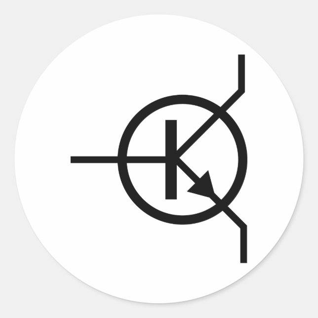 transistor electronics classic round sticker (Front)