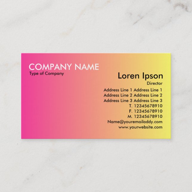 Transition - Crimson to Yellow Business Card (Front)