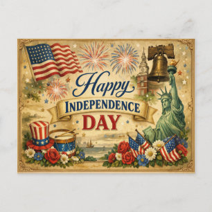 Transitional Americana Independence Day Holiday Postcard