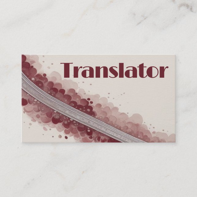 Translator Elegant Business Card (Front)