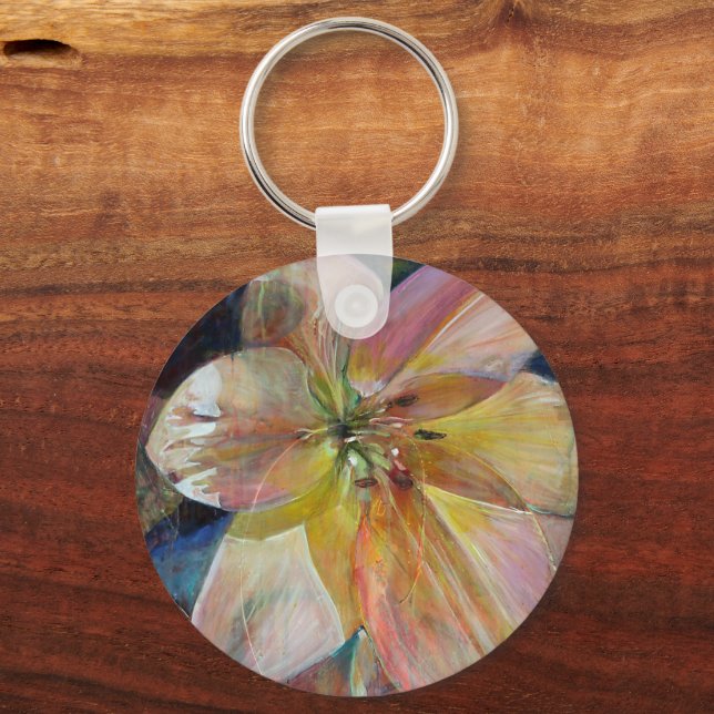 "Translucence" Flower Painting Keychain (Front)