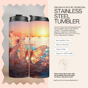 Translucent Butterflies Thermal Tumbler