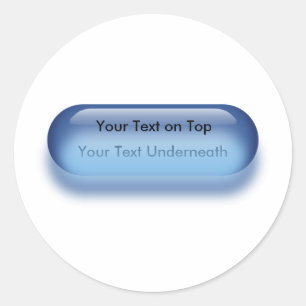 Translucent button in blue badge sticker