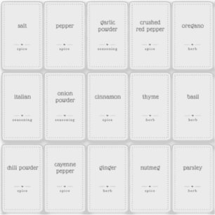 Translucent Clear 1x1.8" Custom Spice Jar Labels