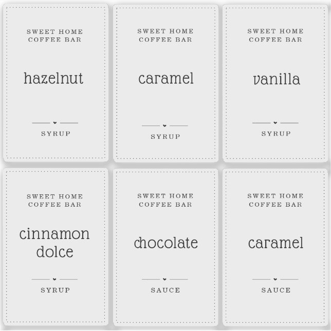 Translucent Clear 2x3" Coffee Syrup Label Stickers (Front)