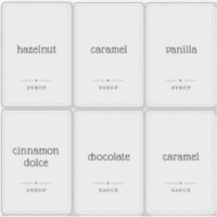 Translucent Clear 2x3" Coffee Syrup Label Stickers