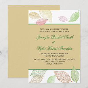 Translucent Fall Leaves - Wedding Announcement