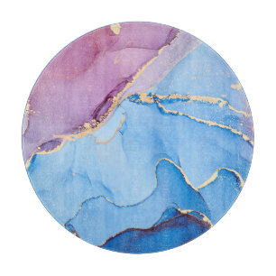 Translucent Hues Fluid: Alcohol Ink Abstract Cutting Board