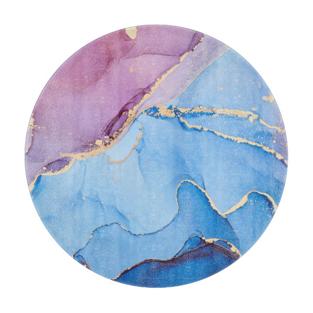 Translucent Hues Fluid: Alcohol Ink Abstract Cutting Board (Front)