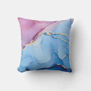 Translucent Hues Fluid: Alcohol Ink Abstract Throw Pillow