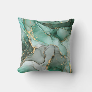 Translucent hues, metallic swirls, textures. throw pillow