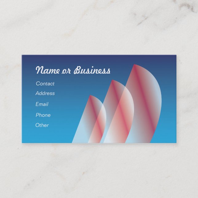 Translucent (scarlet) Tri-Sail Business Card (Front)