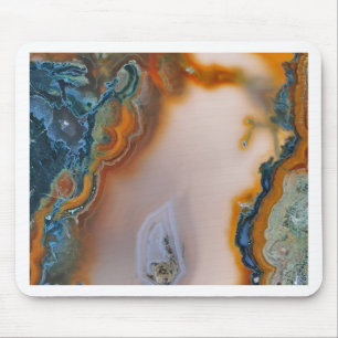 Translucent Teal & Rust Agate Mouse Pad