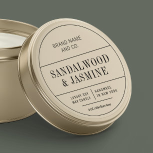Translucide minimaliste Étiquettes de bougie appot