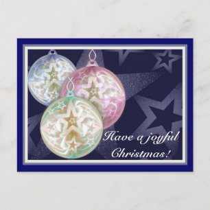 Transluscent baubles! holiday postcard