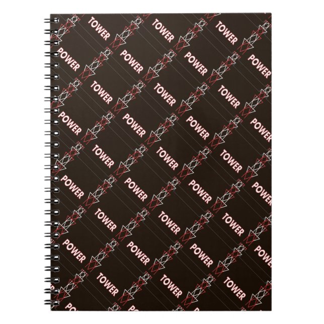 Transmission Tower and Power Line Pattern Notebook (Front)