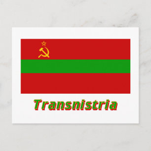 Transnistria Flag with Name Postcard