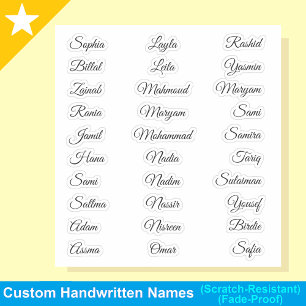 Transparent 30 First Names Elegant Calligraphy