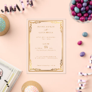 Transparent acrylic invite with luxe minimal style invitations