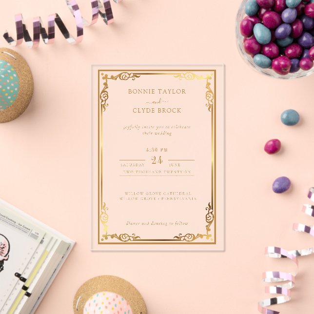 Transparent acrylic invite with luxe minimal style invitations (Insitu (Celebration))