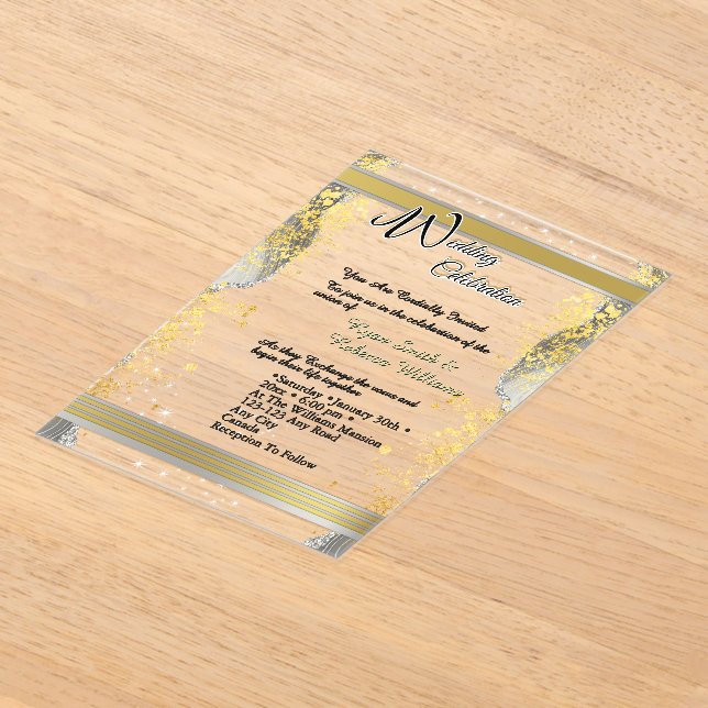 Transparent Acrylic Wedding Invitation (Laydown)