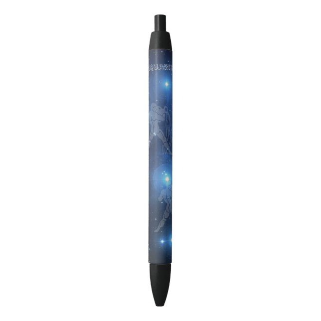 Transparent Aquarius Black Ink Pen (Front Vertical)