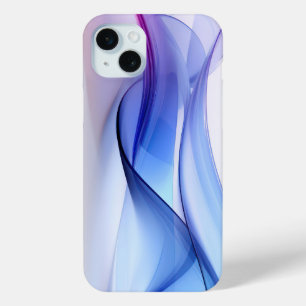 Transparent blue and lavender forms iPhone 15 mini case
