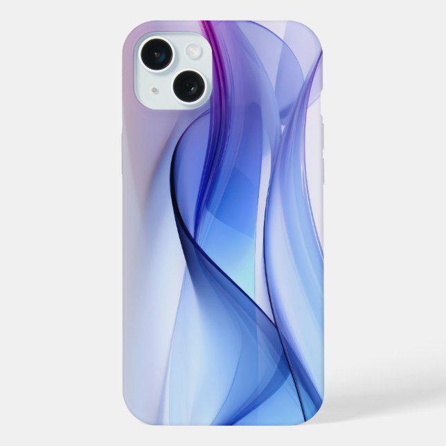 Transparent blue and lavender forms iPhone case (Back)