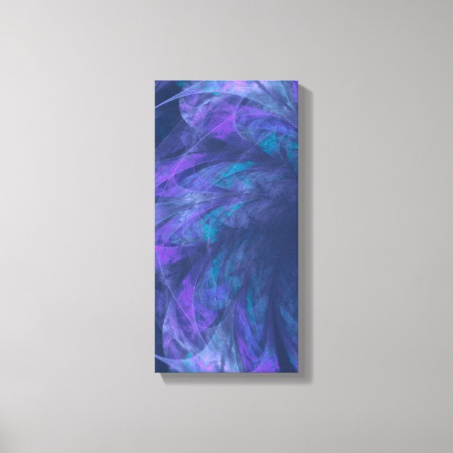 Transparent Blue Petals Fractal Canvas Print (Front)