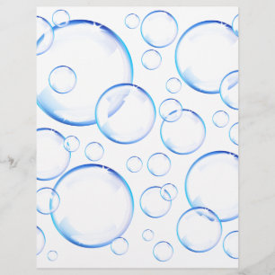 Transparent blue soap bubbles
