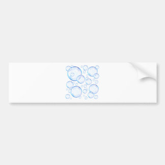 Transparent blue soap bubbles bumper sticker