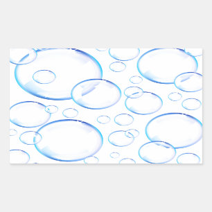 Transparent blue soap bubbles sticker