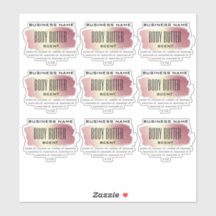 Transparent Body Butter Labels Holographic Pink