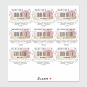 Transparent Body Butter Labels Opal Gold And Pink