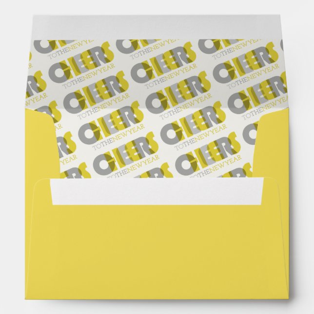 Transparent Bold Cheers To The New Year Holiday Envelope (Back (Bottom))