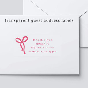 Transparent Bow Wedding Guest Address Labels
