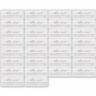 Transparent Calligraphy Return Address Labels 30x