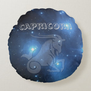Transparent Capricorn Round Pillow