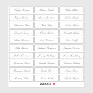 Transparent classic elegant script guest names