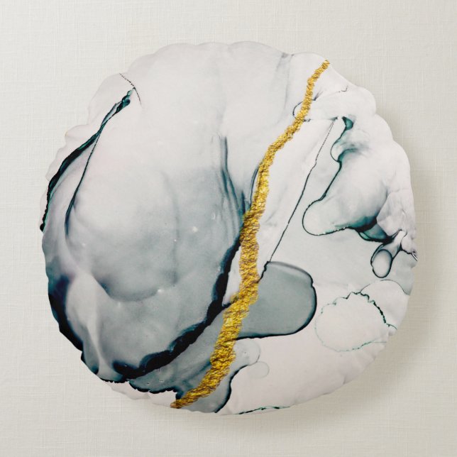 Transparent creativity. Abstract artwork. Trendy w Round Pillow (Front)