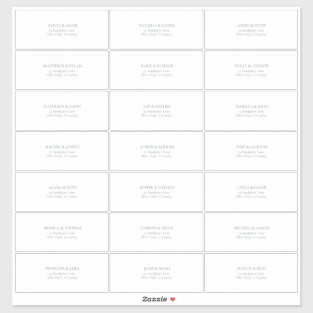 Transparent Dark Sage Green Guest Address (Sheet)