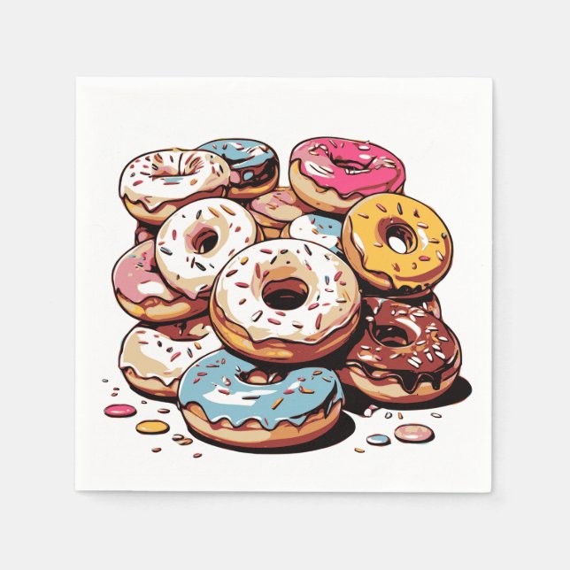Transparent Doughnuts Sticker Napkin (Front)