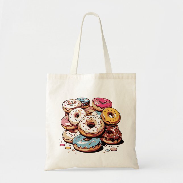 Transparent Doughnuts Sticker Tote Bag (Front)