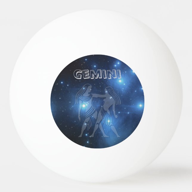 Transparent Gemini Ping Pong Ball (Front)