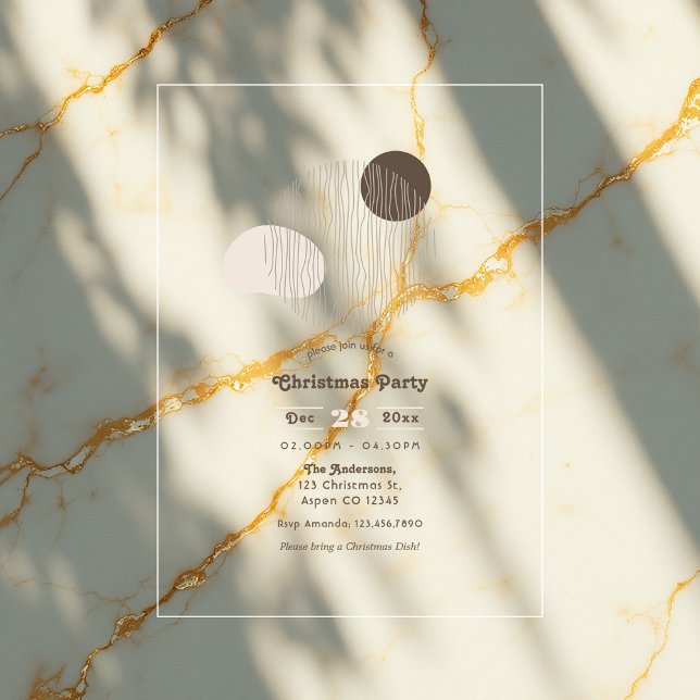 Transparent Geometric Minimalist Christmas Party Acrylic Invitations (Transparent Geometric Minimalist Christmas Party Acrylic Invitation)